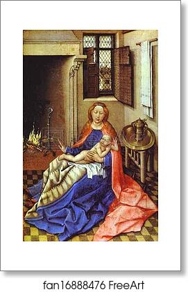 Free art print of Madonna and Child before a Fireplace by Robert Campin (Master Of Flemalle)