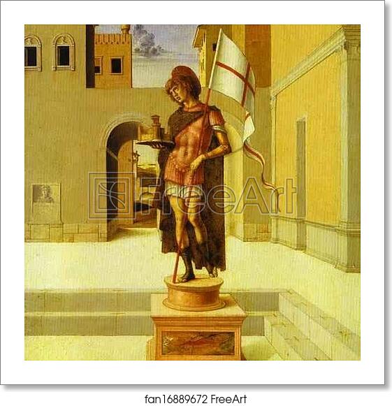 Free art print of Pesaro Altarpiece. Predella: St. Terence by Giovanni Bellini Free art print of Pesaro Altarpiece. Predella: St. Terence by Giovanni Bellini