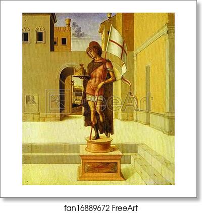 Free art print of Pesaro Altarpiece. Predella: St. Terence by Giovanni Bellini