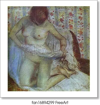 Free art print of After the Bath by Edgar Degas