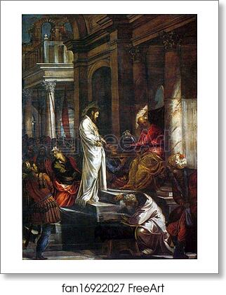 Free art print of Christ before Pilate by Jacopo Robusti, Called Tintoretto