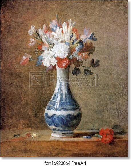 Free art print of Flowerpiece: Carnations, Tuberoses and Sweet Peas by Jean-Baptiste-Simeon Chardin
