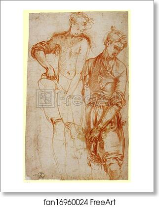 Free art print of Study of a Youth Pouring from a Jug by Jacopo Carrucci, Known As Pontormo