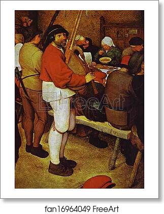 Free art print of The Peasant Wedding. Detail by Pieter Bruegel The Elder