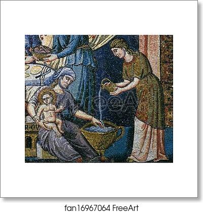 Free art print of Nativity of the Virgin. Detail by Pietro Cavallini