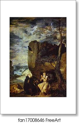 Free art print of St. Anthony Abbot and St. Paul the Hermit by Diego Velázquez