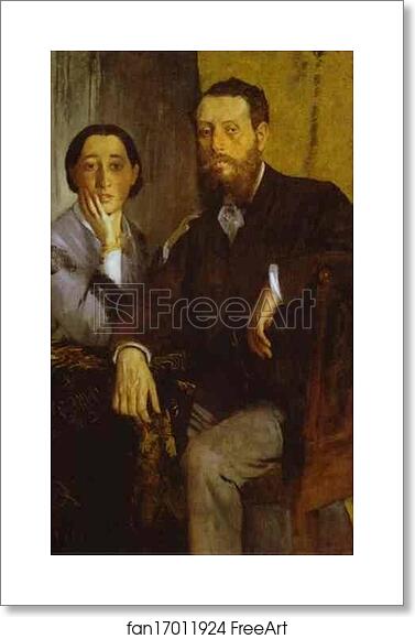 Free art print of Portrait of Monsieur and Madame Edmondo Morbilli by Edgar Degas