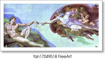 Free art print of The Creation of Adam by Michelangelo