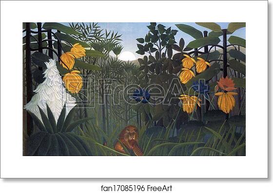 Free art print of The Repast of the Lion by Henri Rousseau