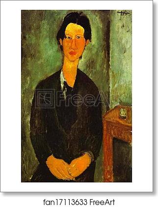 Free art print of Portrait of Chaim Soutine Seated at a Table by Amedeo Modigliani