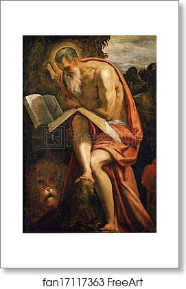 Free art print of Saint Jerome in the Wilderness by Jacopo Robusti, Called Tintoretto