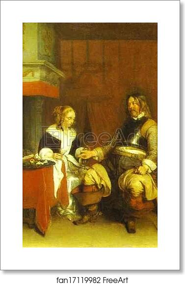 Free art print of The Military Admirer by Gerard Terborch Free art print of The Military Admirer by Gerard Terborch
