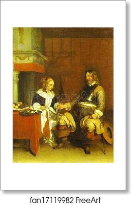 Free art print of The Military Admirer by Gerard Terborch Free art print of The Military Admirer by Gerard Terborch