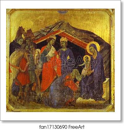 Free art print of Maestà (front, predella) The Adoration of the Magi by Duccio Di Buoninsegna Free art print of Maestà (front, predella) The Adoration of the Magi by Duccio Di Buoninsegna
