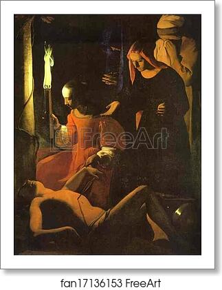 Free art print of St. Sebastian Tended by St. Irene by Georges De La Tour