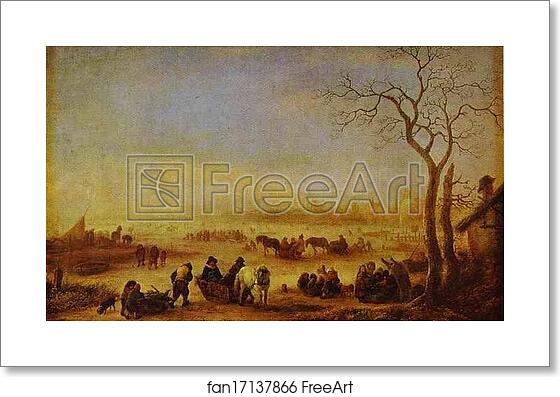 Free art print of A Frozen Lake by Isaack Van Ostade Free art print of A Frozen Lake by Isaack Van Ostade