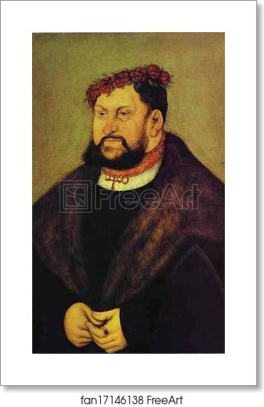 Free art print of Portrait of the Saxon Elector John the Constant by Lucas Cranach The Elder Free art print of Portrait of the Saxon Elector John the Constant by Lucas Cranach The Elder