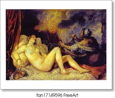 Free art print of Danae with Nursemaid by Titian