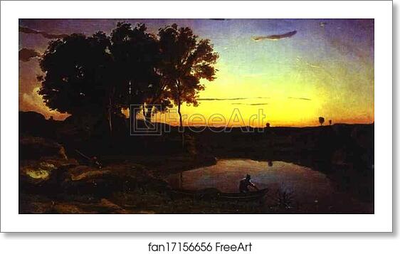 Free art print of Landscape with Lake and Boatman by Jean-Baptiste-Camille Corot Free art print of Landscape with Lake and Boatman by Jean-Baptiste-Camille Corot