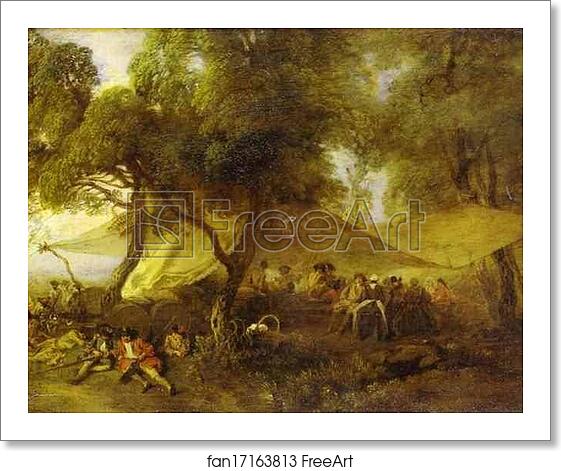 Free art print of The Recreations of War by Jean-Antoine Watteau Free art print of The Recreations of War by Jean-Antoine Watteau