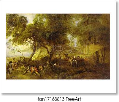 Free art print of The Recreations of War by Jean-Antoine Watteau