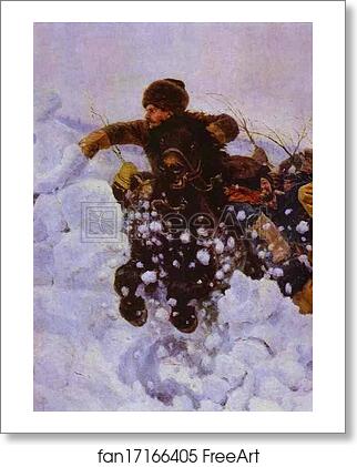 Free art print of The Taking of a Snow Fortress. Detail by Vasily Surikov