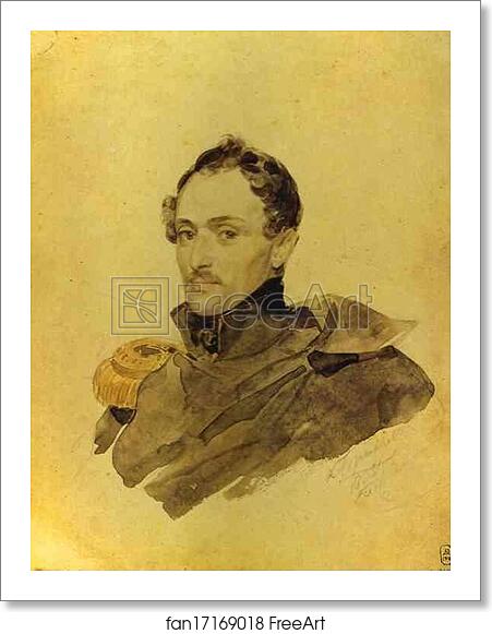 Free art print of Portrait of Captain A. M. Kostinich by Karl Brulloff