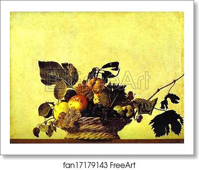Free art print of Still Life with a Basket of Fruit by Caravaggio