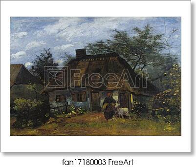 Free art print of Cottage and Woman with Goat / Farmhouse in Nuenen (La Chaumiére) by Vincent Van Gogh Free art print of Cottage and Woman with Goat / Farmhouse in Nuenen (La Chaumiére) by Vincent Van Gogh