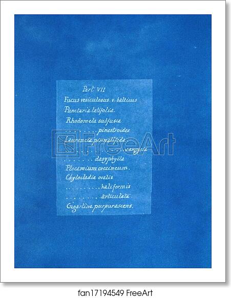 Free art print of Contents list by Anna Atkins