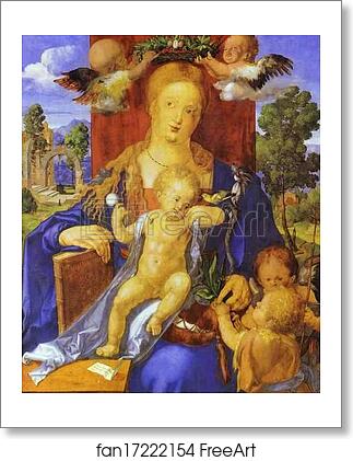 Free art print of Madonna with a Siskin by Albrecht Dürer