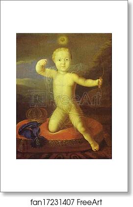 Free art print of Portrait of the Tsarevich Peter Petrovich as Cupid by Louis Caravaque