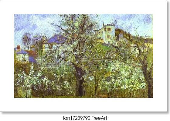 Free art print of Vegetable Garden and Trees in Blossom, Spring, Pontoise by Camille Pissarro Free art print of Vegetable Garden and Trees in Blossom, Spring, Pontoise by Camille Pissarro