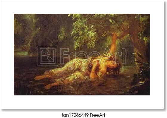 Free art print of The Death of Ophelia by Eugène Delacroix