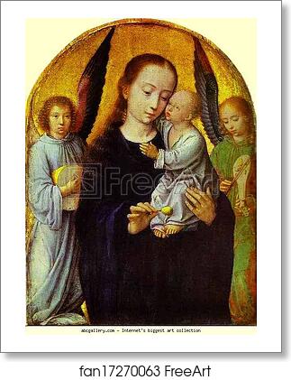 Free art print of Virgin with Child between Angel Musicians by Gerard David