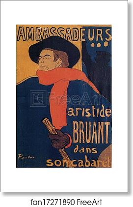 Free art print of Les Ambassadeurs: Aristide Bruant by Henri De Toulouse-Lautrec Free art print of Les Ambassadeurs: Aristide Bruant by Henri De Toulouse-Lautrec