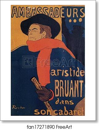 Free art print of Les Ambassadeurs: Aristide Bruant by Henri De Toulouse-Lautrec Free art print of Les Ambassadeurs: Aristide Bruant by Henri De Toulouse-Lautrec
