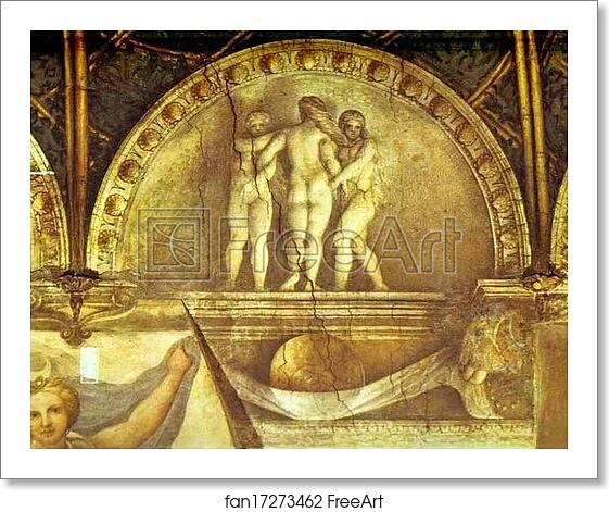 Free art print of Three Graces. View of the ceiling. Detail by Correggio Free art print of Three Graces. View of the ceiling. Detail by Correggio