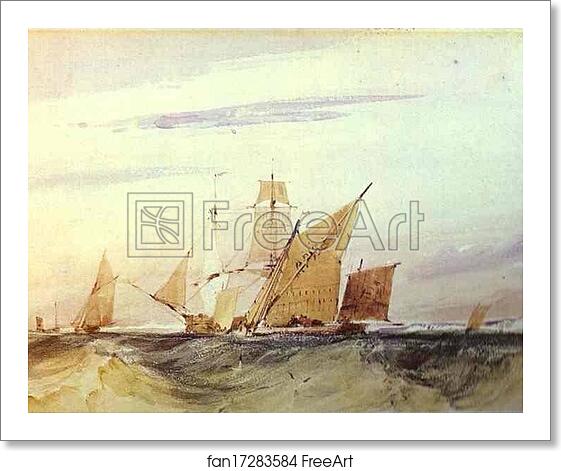 Free art print of Shipping Off the Coast of Kent by Richard Parkes Bonington Free art print of Shipping Off the Coast of Kent by Richard Parkes Bonington