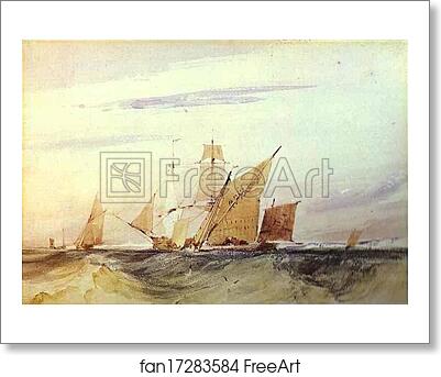 Free art print of Shipping Off the Coast of Kent by Richard Parkes Bonington