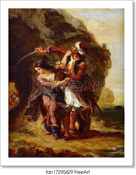 Free art print of The Bride of Abydos by Eugène Delacroix