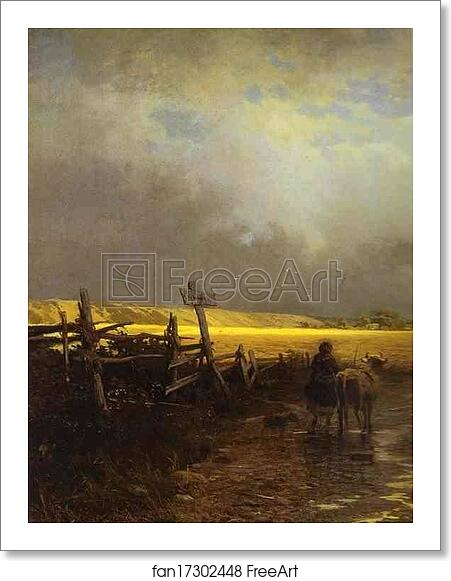 Free art print of After a Rain. Country Road. Detail by Feodor Vasilyev