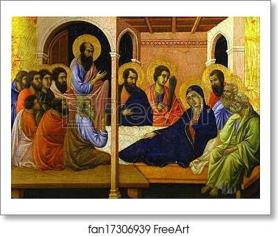 Free art print of Maestà (front, crowning panels) Parting from the Apostles by Duccio Di Buoninsegna Free art print of Maestà (front, crowning panels) Parting from the Apostles by Duccio Di Buoninsegna