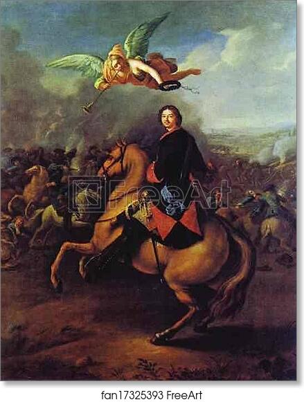 Free art print of Peter the Great During the Battle of Poltava by Johann Gottfried Tannauer