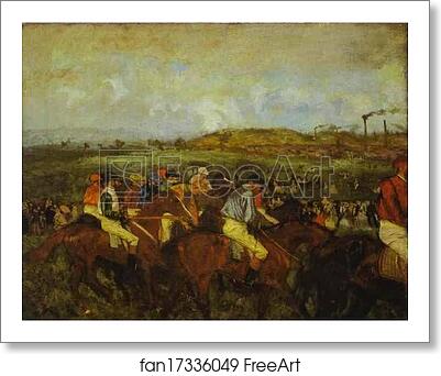 Free art print of Gentlemen Jockeys before the Start by Edgar Degas