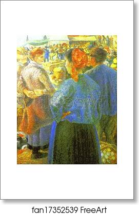 Free art print of Poultry Market at Pontoise by Camille Pissarro