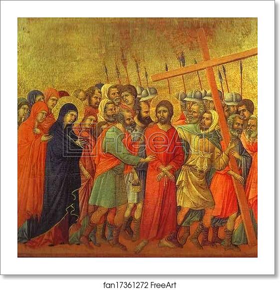 Free art print of Maestà (back, central panel) The Road to Calvary by Duccio Di Buoninsegna Free art print of Maestà (back, central panel) The Road to Calvary by Duccio Di Buoninsegna