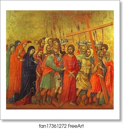 Free art print of Maestà (back, central panel) The Road to Calvary by Duccio Di Buoninsegna Free art print of Maestà (back, central panel) The Road to Calvary by Duccio Di Buoninsegna
