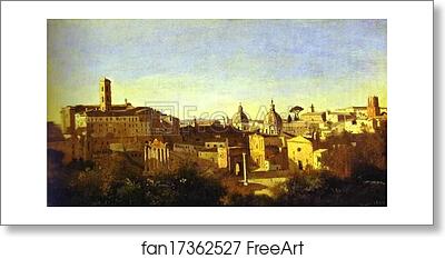 Free art print of Rome: The Forum Seen from the Farnese Gardens by Jean-Baptiste-Camille Corot