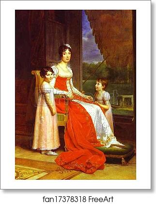 Free art print of Marie-Julie Bonaparte, Queen of Spain, with Her Two Daughters Charlotte and Zénaide Bonaparte by Baron François-Pascal-Simon Gérard